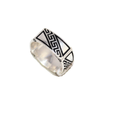 Mens Band Ring Silver Sterling 925 Unisex Jewelry Handmade Hand Engraved D879